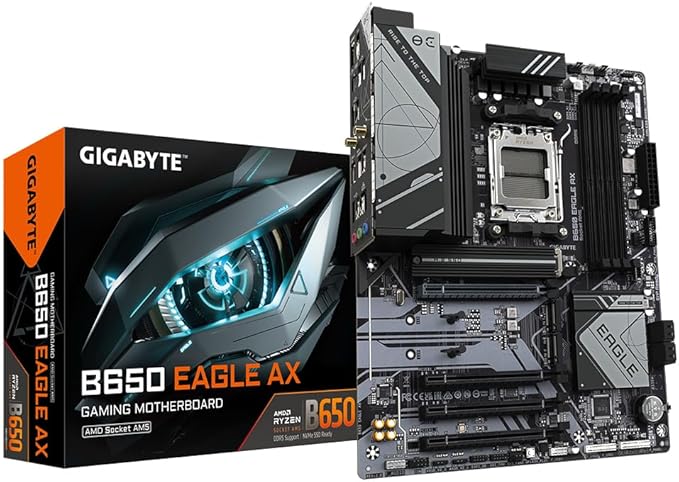 Gigabyte B650 EAGLE AX Motherboard - Supports AMD Ryzen 7000 CPUs, 12+