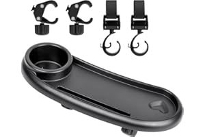 OSDUE Baby Stroller Snack Tray, 3 in 1 Stroller Cup Holder Food Tray Pushchair Removable Reusable Storage Holder Shelf Bracket with Adjustable Buckle hooks