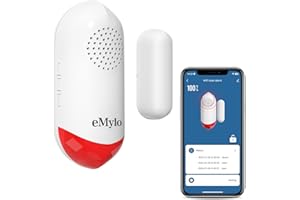 CHATTHEN eMylo Door Sensor, Wifi Door Alarms 120dB, Window Alarm with Alarm Light, Compatible with Smart Life app and Tuya Smart, Door Alarms for Your Home, 1 Pack