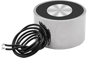 UXNEY Électroaimant DC 24V 500N 110LB / 50Kg Aspiration Tenant La Tasse Ronde Électromagnétique Solénoïde De Levage Cylindre 50x30mm