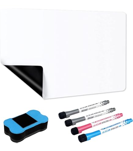 Lavagna Magnetica Dry Erase A4 - 2 Pezzi, Con Pennarelli E Cancellino, Per Frigorifero O Parete - Foto 7