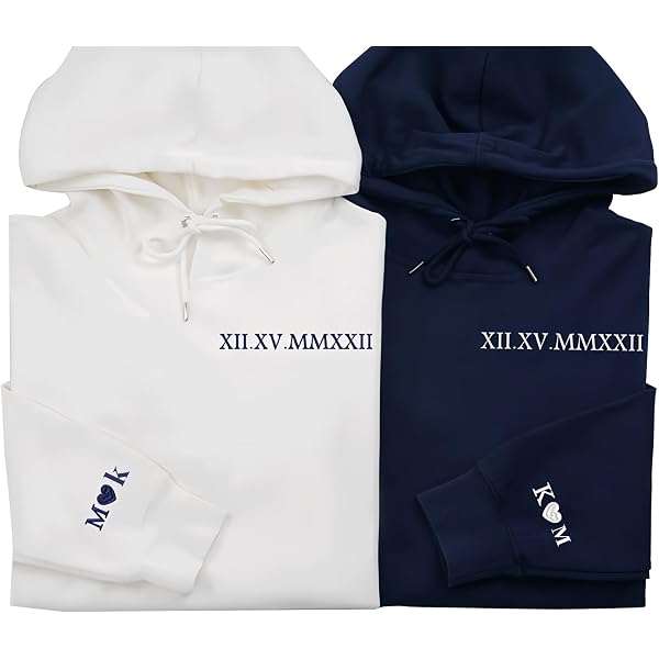 Eiennoai Sweat à Capuche brodé personnalisé, Sweat à Capuche avec Les