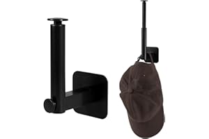 NQEUEPN 2pcs Adhesive Hat Hanger for Closet, Baseball Hat Hook Hat Rack Organizer for Wall, Stretchable Hat Storage Organizer Hat Holder for Baseball Cap Bedroom Door Wardrobe (Black)