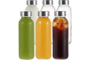 LIMILI Glass Bottles With Stainless Steel Lids, 300/350/750/1000ML Water Bottles, Leak Proof Reusable Drinking Bottles for Hot Cold Drinks, Work, Gym, Home