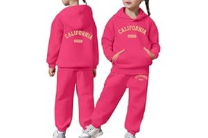 Generisch Chándal infantil para niña y niño, cálido, manga larga, sudadera con capucha, pantalones y conjunto para invierno