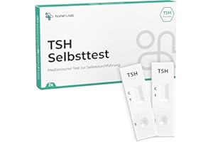 ‎HOMEHULAB 2x Schilddrüsenunterfunktion Test (TSH) einfacher Selbsttest bei Symptomen wie Müdigkeit oder Kälteempfinden für zuhause ohne Labor mit sofortigem Ergebnis
