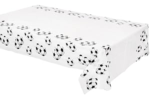 YAAVAAW 108*180cm Football Table Cloth Party Decorations Disposable, White Football Soccer Party Tablecloths,GOAL World Cup Soccer Design Football Party Decorations for Fans,Sport Game,Kids Boys party Supply