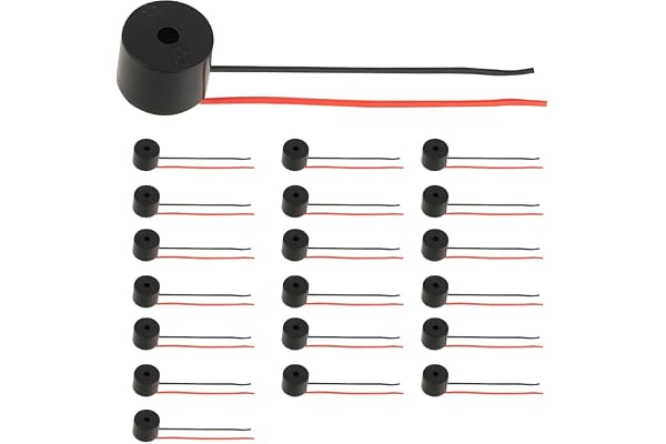20 stycken elektronisk summer, 3–12 V, 90 DB, ljudsummer för larm och elektroniska leksaker, kabellängd 5,3 mm, summer, ABS-l