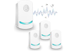 HEEGFF Repellente ad Ultrasuoni per Topi 4 Pack, Antizanzare Repellente Ultrasuoni, Repellente Ultrasuoni Anti Zanzare Elettrico Ultrasuoni Antizanzare per Anti Zanzare, Roditori, Ragni, Formiche