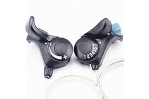 ANAJOY 1 Pair 21 Speed Mountain Bike Split Dial Trigger Shifter, 3x7 Speed Thumb Gear Shifter Levers with Inner Cables fits for TX30 MTB, Mountain Bicycle Accessories Replacement
