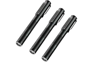 POCKETMAN Latarka LED na długopis, mini latarka, kieszonkowy, wodoodporny, zasilany przez ładowanie USB typu C, do użytku na zewnątrz, na wędrówki, kemping, polowanie, wędkowanie (3 sztuki)