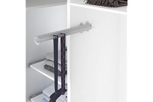 MENAGE CONFORT Perchero extraíble para Corbatas y Cinturones - Corbatero cinturonero, ABS Plata