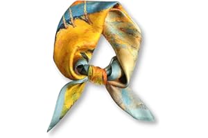 PoeticEHome 100% Pure Mulberry Silk Neck Scarf 26"x26" Women Square Neckerchief Headscarf Gift Packed