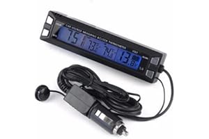 BOOMBOOST Mini car inside and outside thermometer voltmeter time display voltage alarm Double color backlight display Voltmeter Thermometer