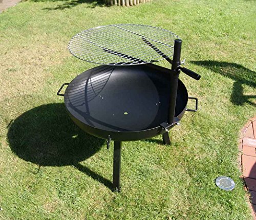 70cm Feuerschale Edelstahl Schwenkgrill 60cm Flammlachs XL Buchenbrett Grillbürste - 2