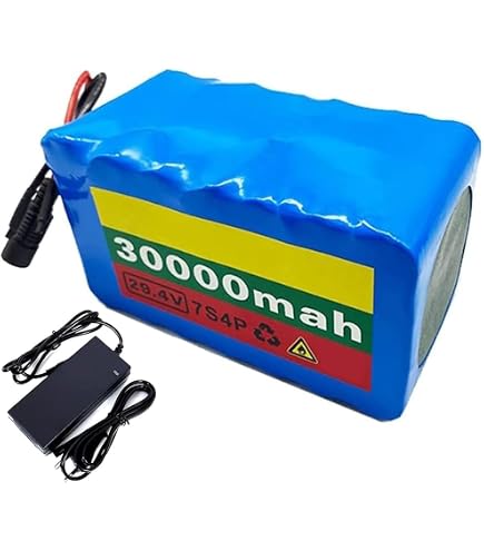 Batteria Bici Elettrica 24V 30Ah | 7S4P, PVC Impermeabile, Con Caricatore, Per Motori 250W-500W
