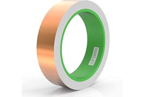 LLPT Kupferband Selbstklebend/Abschirmband Kupferfolienband| für EMI-Abschirmung Buntglasschaltung Craft Elektrische Reparatur Klebstoff kupferklebebänder(CF250) | 25 mm x 10 m