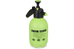 Relaxdays tryckspruta 2 l, justerbart munstycke i mässing, bekämpningsmedel, pumpsprayflaska för trädgården, grönsvart