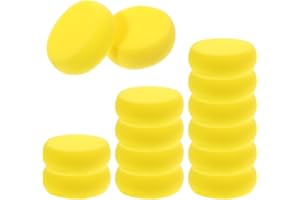 FDCLIXUVOL 12 Stück Malschwamm Runde Schwamm Schwämmchen Schule Synthetischer Kunst Schwämme Keramik Aquarell Schwamm für Handwerk Keramik Farbe Gesichtsbemalung, Gelb