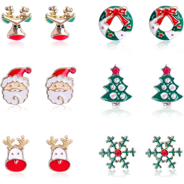 Mini Orecchini A Forma Di Babbo Natale In Argento Sterling 925 – Confezione Regalo - 2