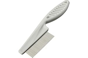 SPIRWORCHLAN Profi Flohkamm für Hunde & Katzen - Läusekamm, Staubkamm - Effektiv Gegen Flöhe, Läuse, Zecken und andere Parasiten - Nissenkamm für Haustiere- Mit abgerundeten Metall Zinken zur sanften Pflege