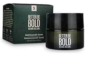 ‎BETTER BE BOLD BETTER BE BOLD – Glatzencreme Anti-Shine 50ml – Mattierende Pflege für Glatze 0–3 mm – Beruhigt nach der Rasur – Mit Sheabutter & Jojobaöl – Vegan & mikroplastikfrei – Kürbiskernextrakt