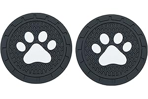DIIWMME 2 sottobicchieri per auto per portabicchieri in PVC, graziosi sottobicchieri rotondi da 7 cm, universali, antiscivolo, portabicchieri da auto, accessori per auto (nero)