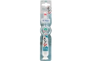 Mr.White 101 Dálmatas - Cepillo de dientes intermitente alimentado por batería para niños, con temporizador intermitente de 2 minutos, adecuado para niños de más de 3 años, con cerdas suaves