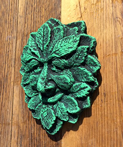 Green Man Smiling Stein Garten Ornament Wandschild Baummann Greenman - 2
