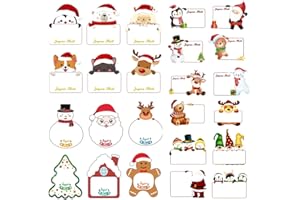 Zemolo 144PCS Étiquette Cadeau Noël, Étiquettes Autocollantes Cadeau Joyeux Noël en Français Stickers Prenom Auto-adhésif en Papier Cadeaux Nouvel An pour Enfant Amis Famille