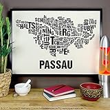 Passau Buchstabenort Schwarz auf Naturweiß