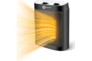 Maxesla Stufetta Elettrica Basso Consumo, 1500W Termoventilatore Ceramica, 2 Modalità di Temperatura, Protezione il Surriscaldamento e Ribaltamento, per Camere o Bagno, Regalo per Famiglia