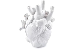 FORHOME Wazon w kształcie serca, anatomiczna doniczka na kwiaty, z żywicy, dekoracyjny wazon na kwiaty, kreatywny materiał z żywicy wazonowej, biały, dekoracja do salonu i sypialni, dekoracyjny wazon