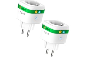 NOUS A7Z ZigBee Smart Steckdose mit Energieüberwachung, 16A, App- & Sprachsteuerung, Zeitplan & Timer, Kompatibel mit Alexa, Google Home, Home Assistant, Tuya, ZigBee-Hub Erforderlich, 2 Pack