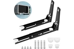 NAEBRO Uchwyt do kuchenki mikrofalowej, Uchwyt ścienny do kuchenki mikrofalowej, regulowany składany uchwyt kuchenki mikrofalowej ze śrubami, do mikrofalówki i piekarnika, maksymalne obciążenie 50kg