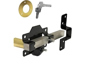 HAVEN HERITAGE 50mm Single Locking Long Throw Gate Cays Lock,Elongated Keep with Stainless Steel Bar