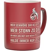 1. FC Köln Tasse Mit Logo Prägung - Rote Kaffeetasse Mit Stadtplan-Innendekor | Inkl. Lesezeichen