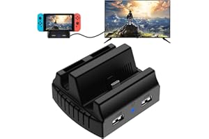 POWERLEAD Switch TV Dock pour Nintendo Switch/Switch OLED, Adaptateur TV de Voyage HDMI 4K/1080P,Charge Portable pour Les manettes de Jeu,USB,Type-C,HDMI