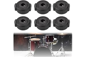 SULIUDAJI Tuerca de liberación rápida de tambor de 6 piezas, instalación de platillos, soporte de extracción, tapa de rosca, hebilla de fijación, tuerca de platillos para tambor de percusión accesorios de juego