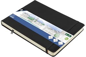 Kangaro Art szkicownik A5 landscape czarny PU twarda okładka 80 arkuszy 140 gramów kremowy papier