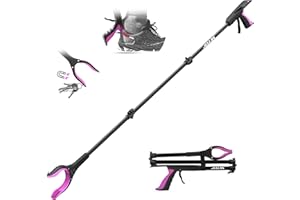 Jellas Grabber Reacher Tool with Shoehorn, 44 Inch Grabber Tool for Elderly, 360° Rotating Head Outdoor and Indoor Trash Picker Grabber with Magnetic Tip, Reacher Grabber Pick-up Tool (Purple)
