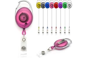 LANYARDS TOMORROW.CO.UK Różowy uchwyt na kołowrotek YoYo – by Lanyards Tomorrow Rozszerzany wysuwany identyfikator narciarski identyfikacja karnet identyfikacyjny uchwyty na karty bezpieczeństwa kontrola dostępu karabińczyk