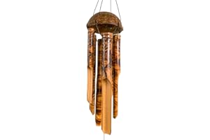 MY FAMILY HOUSE Tree of Life Bamboo Wind Chime Fair Trade and Natural Garden Outdoor Home Decor Coconut Shell