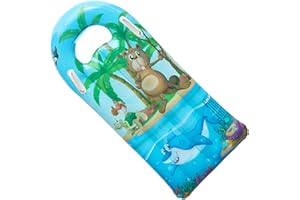 PORUPAEL Tabla de bodyboard inflable con asas, 55 x 110 cm, tabla de surf portátil, flotador de piscina para tobogán acuático, tapete de playa, surf, natación, diversión acuática de verano