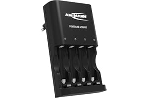 ANSMANN Battery charger for 4X NiMH AA/AAA batteries & rechargeable batteries - automatic battery charger with repair mode for battery batteries - Powerline 4 smart battery charger, 240 volts