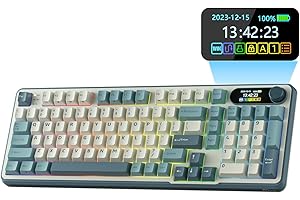 RK ROYAL KLUDGE S98 Tastiera meccanica con display intelligente e manopola, tastiera meccanica wireless al 96% con montaggio superiore BT/2.4G/USB-C, sostituibile a caldo