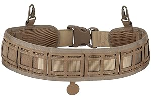 DETECH Cinturón de combate ajustable tácticamente acolchado de cinturón de combate Molle acolchado Cinturones de batalla Molle 1000D Nylon de alta densidad