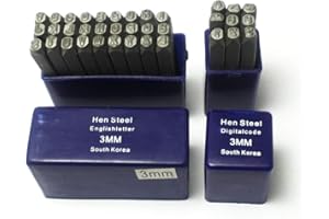 Oudtinz Number and Letter Stamp Set (36 Piece Punch Set/A-Z & 0-9) Industrial Grade Hardened Carbon Steel Metal - 1/8" (3mm) Characters - Perfect for Imprinting Metal, Wood, Plastic, Leather, More!