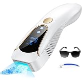 IPL Laser Epilator with Cooling Function 999,900 Flashes, White | 9 Energy Levels Epilator Pulsed Light with 2 Modes, 19.35J