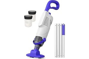 WUWO Aspirateur Little Shark pour Piscine Hors Sol, aspirateur pour Spa avec Moteur 60 W, Puissance d'aspiration de 18 Gal/Min, aspirateur léger pour Piscine avec Batterie 5000 mAh